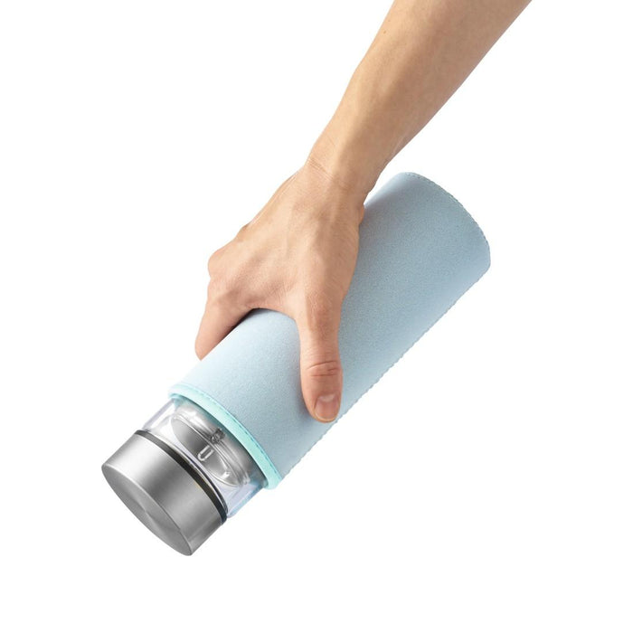 Xavax To Go Glass Bottle, 450 ml, Protective Case, Strainer