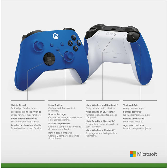 WIRELESS XBOX SHOCK BLUE CONTROLLER