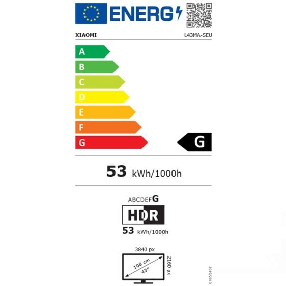 TV Xiaomi Mi TV A Pro 43 ELA5483EU, 43", 4K Ultra HD, Smart TV, Google TV