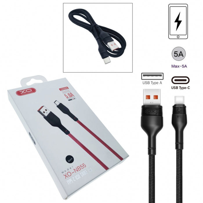 Cable XO NB55 5A Fast Charge USB-Type C black