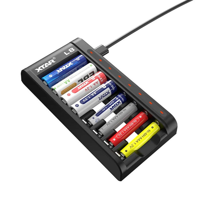 Battery charger AA/AAA 1,5 V i 1,2V, smart - 8 slots