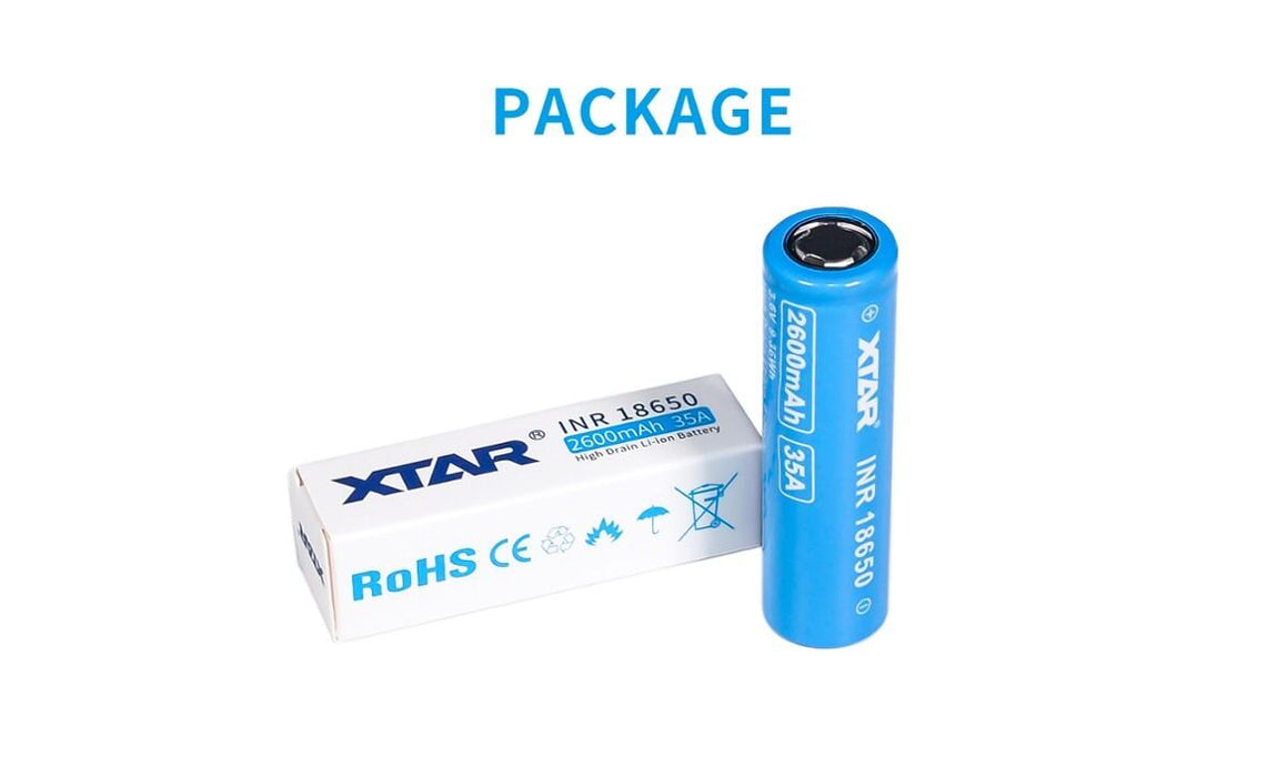 Rechargeable battery XTAR 18650 2600mAh, Li-ion