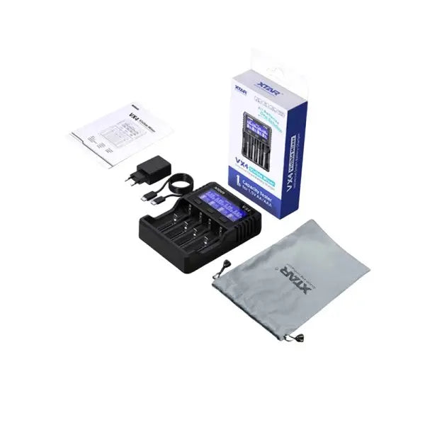 Charger for NIMH/LiIon batteries 4 slots LCD display USB VX4 SET XTAR