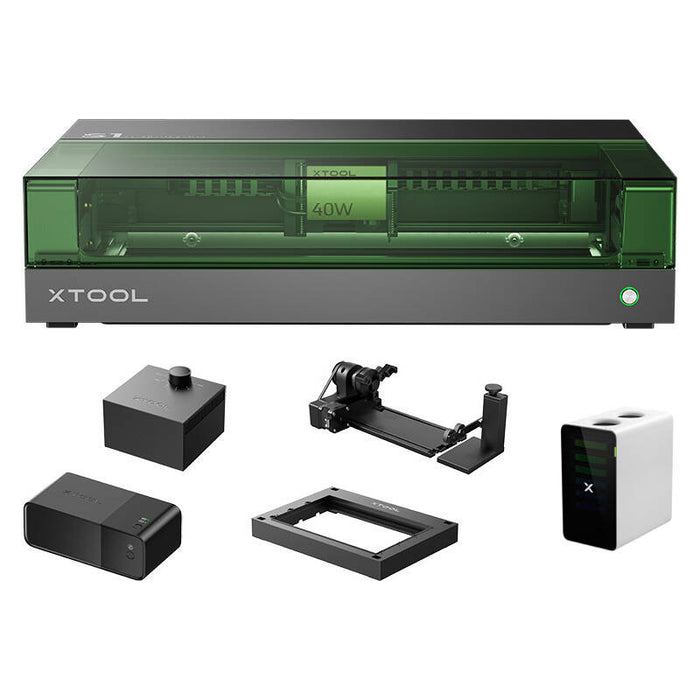 xTool S1 40W 2-in-1 Laser Engraver - All-in-One Kit (Black)