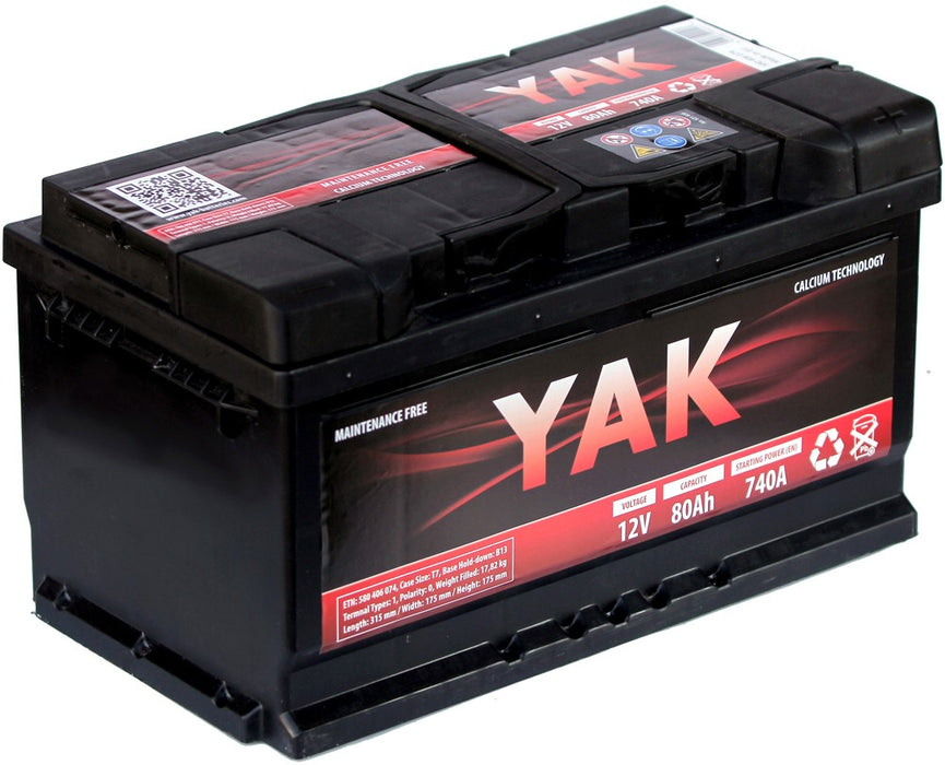 YAK 80AH 740A R+