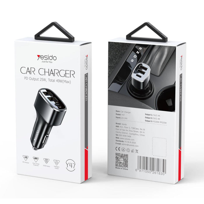 CAR CHARGER 25W YESIDO