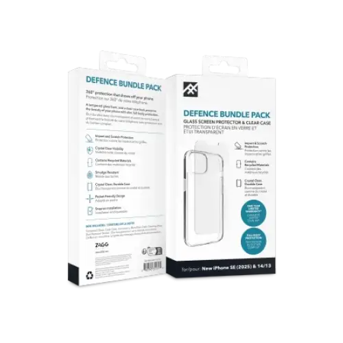 ZAGG IF Defense Bundle Case for iPhone 16e (2025) / 15 / 14 / 13 - Transparent - Cell phone cases and covers<<<HurtelXML