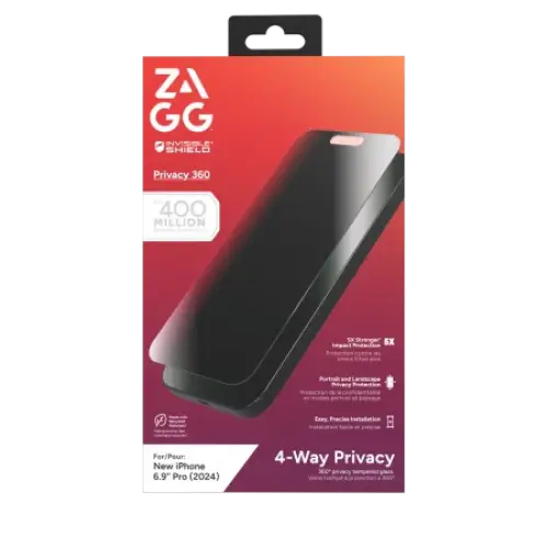 ZAGG InvisibleShield Glass Elite Privacy 360 for iPhone 16 Pro Max - Cell phone tempered glass<<<HurtelXML