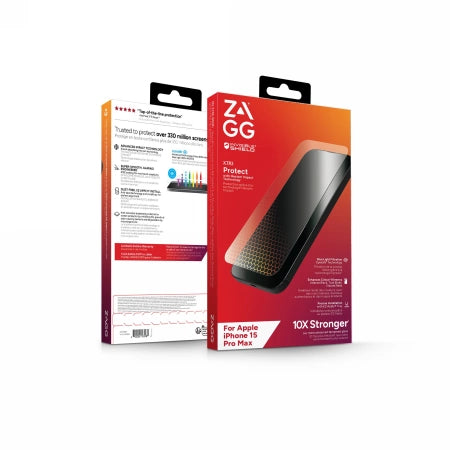 ZAGG InvisibleShield Glass XTR3 protective glass for iPhone 15 Pro Max with antibacterial coating and eyesafe technology
