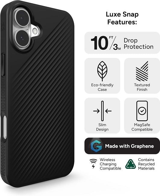 Case ZAGG Luxe Snap iPhone 16 Black 702315006