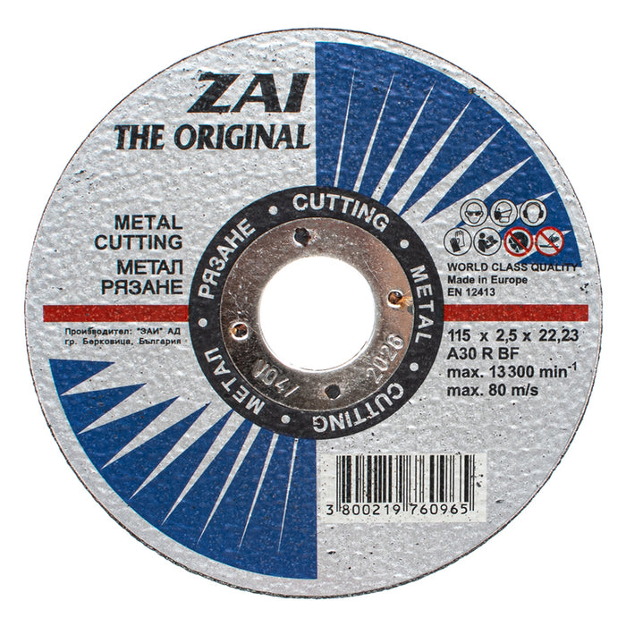 METAL CUTTING DISC ZAI 115x2.5x22.23