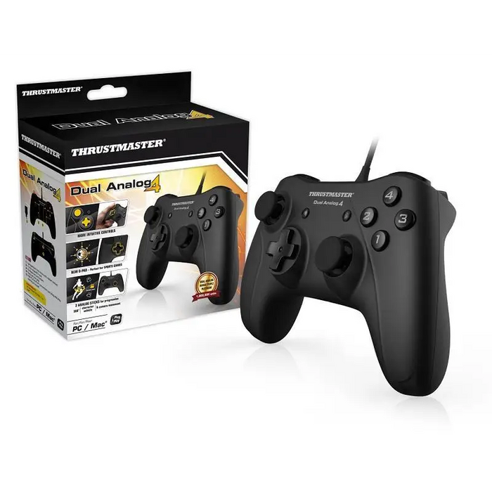 Жичен геймпад Thrustmaster Dual Analog 4 за PC Черен - Геймпадове<<<Геймърска периферия<<<ValiAPI