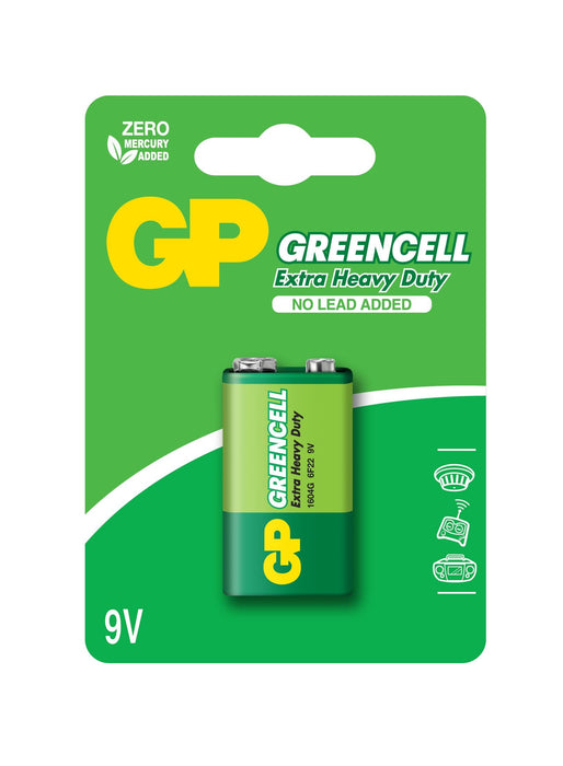 Zinc carbon battery GP 1604GLF-U1 6F22 9V Greencell 1 pc. blister - Батерии<<<Батерии и зарядни у-ва<<<ValiAPI