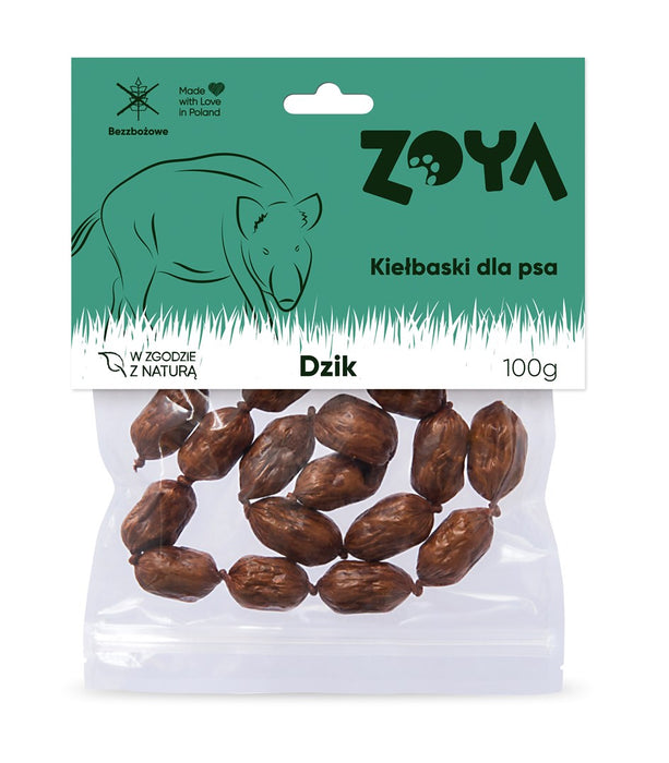 ZOYA Wild boar sausages - dog treat - 7 pcs