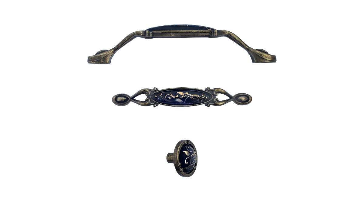 FURNITURE HANDLE GOLD ANTIQUE BLACK ZUMRUT