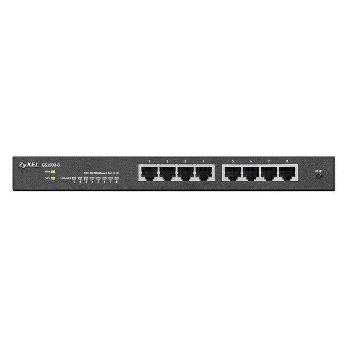 ZyXEL GS1900-8 v2 8 port GbE L2 smart switch desktop fanless - Managed