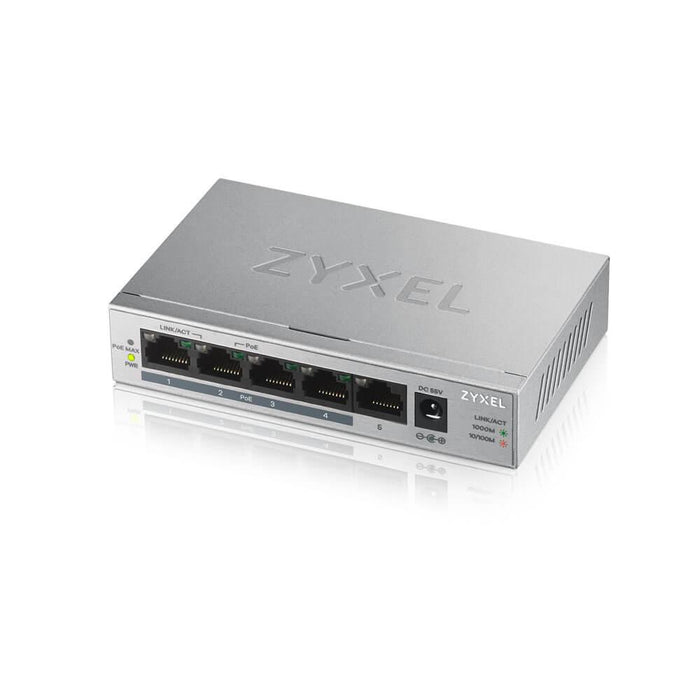 Switch ZyXEL GS1005-HP, 5-port gigabit unmanaged PoE+, 60W