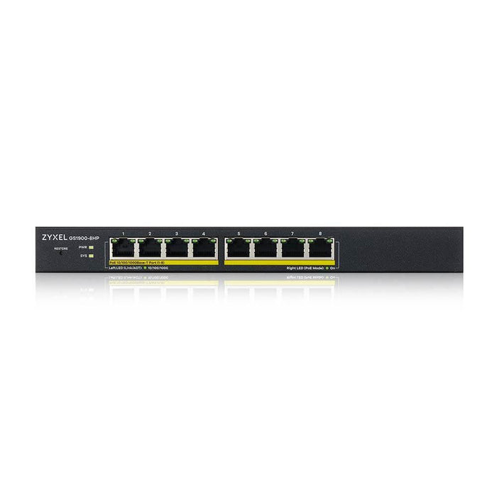 Switch ZYXEL GS1900-8HP-V3, 8 port smart controllable, PoE, Gigabit