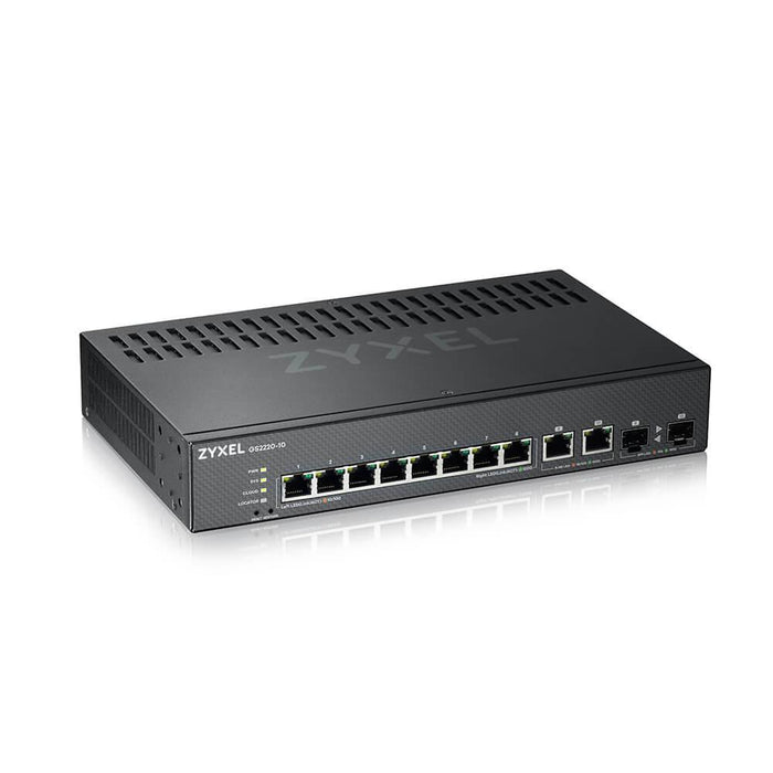 Switch ZYXEL GS2220-10, 10 port managed L2, 8x Gigabit + 2x Gigabit combo (RJ45/SFP)