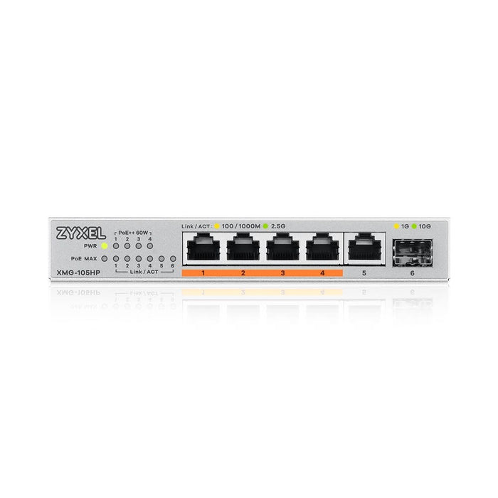 Switch ZyXEL XMG-105HP 5-port 2.5Gb + 1xSFP+, 4-port 70W PoE++, unmanaged