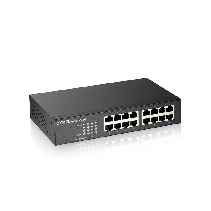 Switch ZYXEL GS1100-16, 16 ports, Gigabit, for mounting in a cabinet
