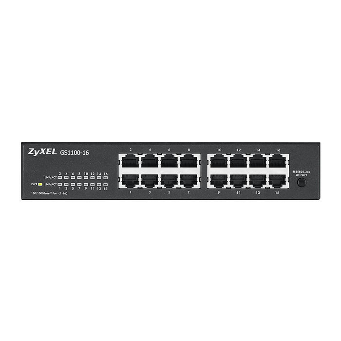 Switch ZYXEL GS1100-16, 16 ports, Gigabit, for mounting in a cabinet