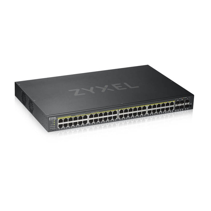 ZYXEL GS1920-48HP Switch, 44x GbE ports, 4x Combo SFP/RJ-45 ports, Managed, Rackmount