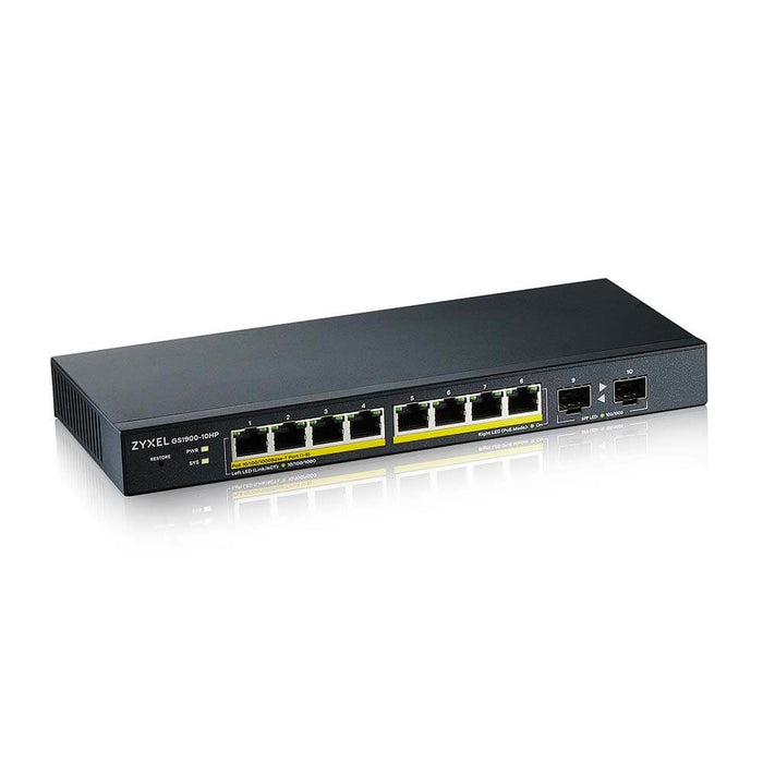 Switch ZYXEL GS1900-10HP, 8 port controllable, Gigabit
