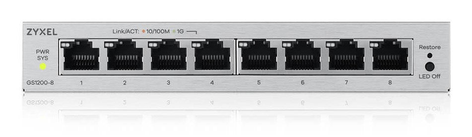 ZyXEL GS1200-8 v3, 8 Port Gigabit webmanaged Desktop Switch