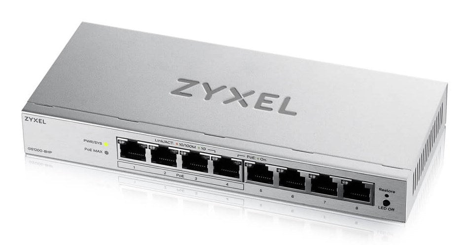 Switch ZyXEL GS-1200-8HPV3, 8 ports, Gigabit, webmanaged