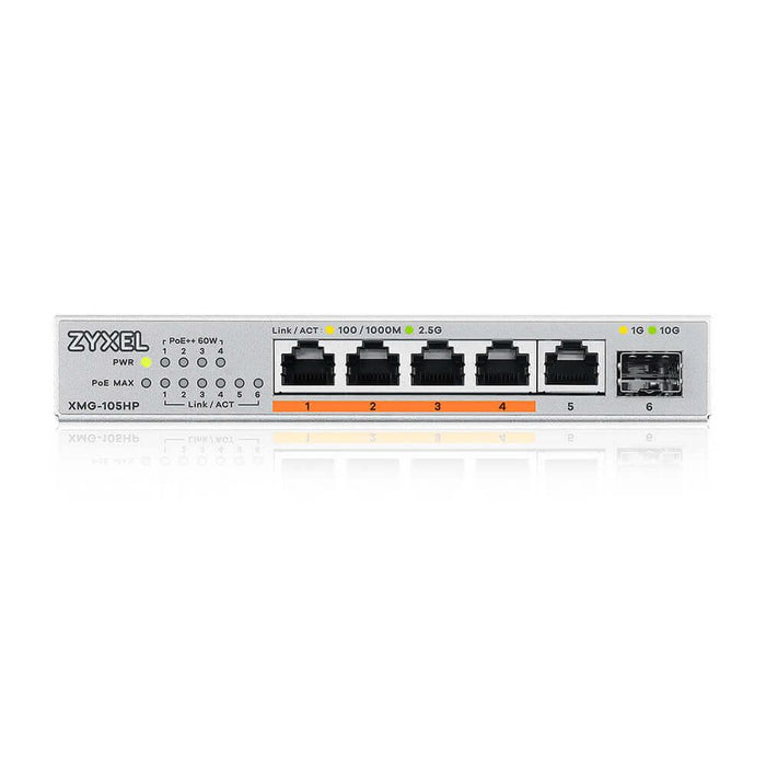 Switch ZyXEL XMG-105HP 5-port 2.5Gb + 1xSFP+, 4-port 70W PoE++, unmanaged
