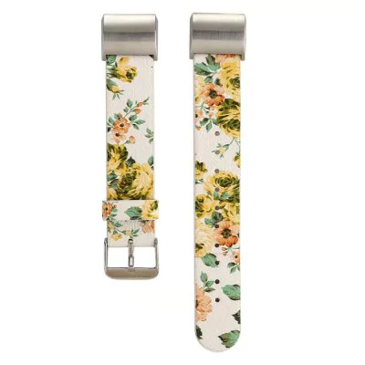 Leather strap with flowers for Fitbit / Fitbit Charge 2