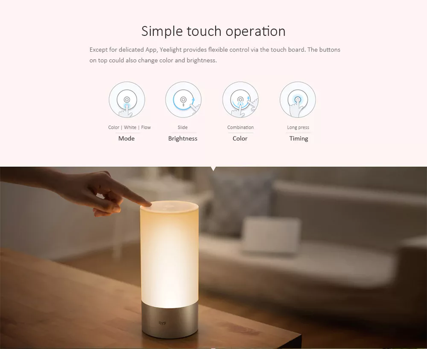 Smart Lamp bedside table Xiaomi Mijia - Bluetooth, WiFi, App