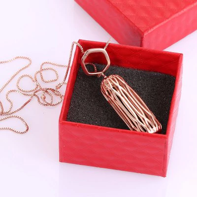 Copper necklace with pendant and holder of Fitbit / Fitbit Flex 2