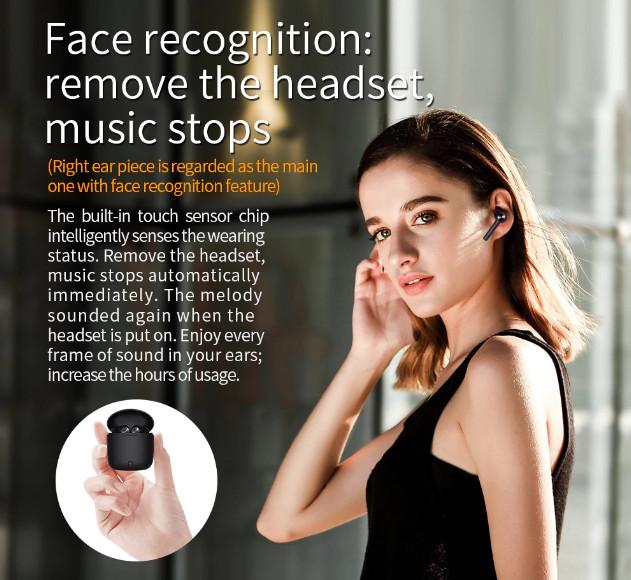 Hi Bluedio Wireless Bluetooth 5.0 headset, Noise Reduction, Facial Recognition, TWS, 3D Stereo, Powerbank Case