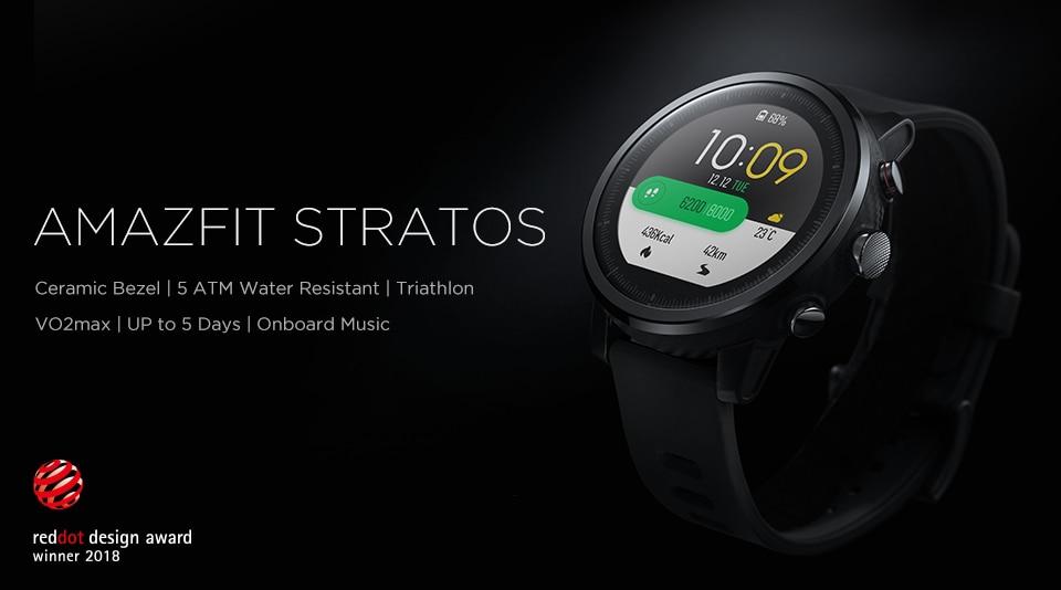 Smart watch Amazfit Stratos / Pace 2, GPS, Bluetooth 4.2, 512MB RAM, 50M Waterproof