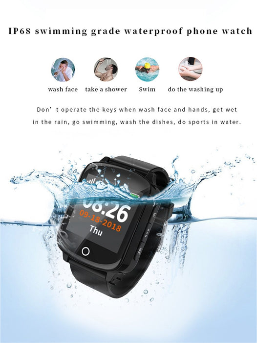 Smart watch elderly D200 screen with 1.54 '', SIM card, GPS tracking, SOS calls, pulse, blood pressure, alarm falling