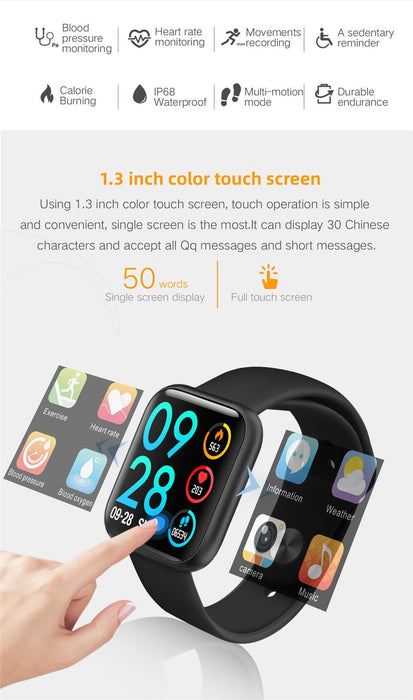 Smart watch P80, Waterproof IP68, iOS Android