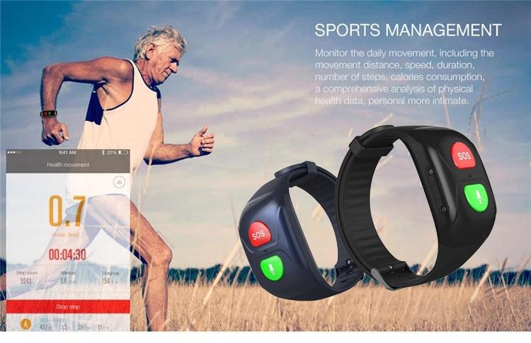 Smart bracelet remote monitoring of health indicators adults and children Vektros VS18, GPS tracking, SIM card, SOS button and call, pulse, blood pressure, alarm falling