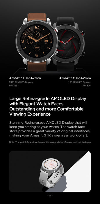 Smart watch Amazfit GTR 42mm, 5ATM, 12 days of battery life, Aluminum housing