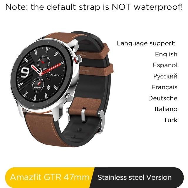 Smart watch Amazfit GTR 47mm, 5ATM, 24 days of battery life, Aluminum housing