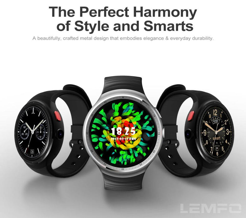 A smart watch camera LEMFO LES1 Android 5.1 MTK6580 1GB + 16GB