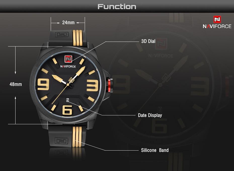 Waterproof male quartz watch NAVIFORCE 9098