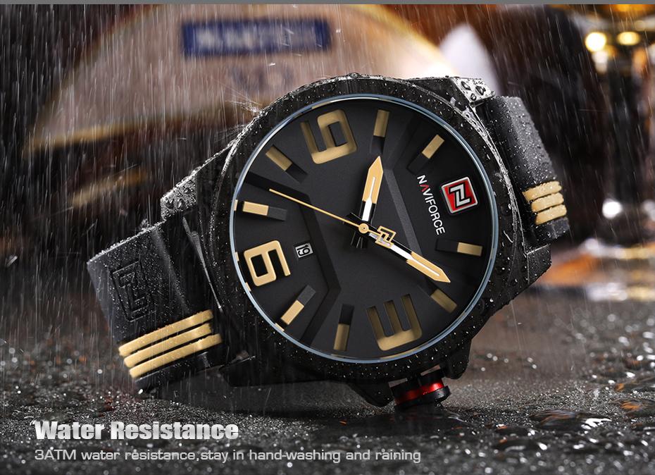 Waterproof male quartz watch NAVIFORCE 9098