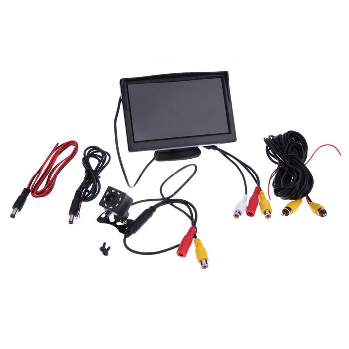 Waterproof reversing camera with a monitor and night vision