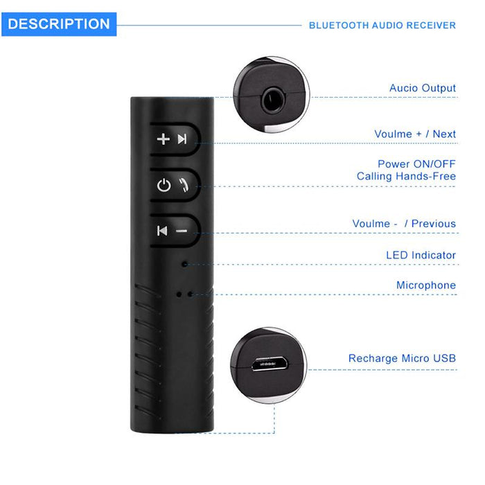 Bluetooth receiver for the car, headphones and home systems with buttons