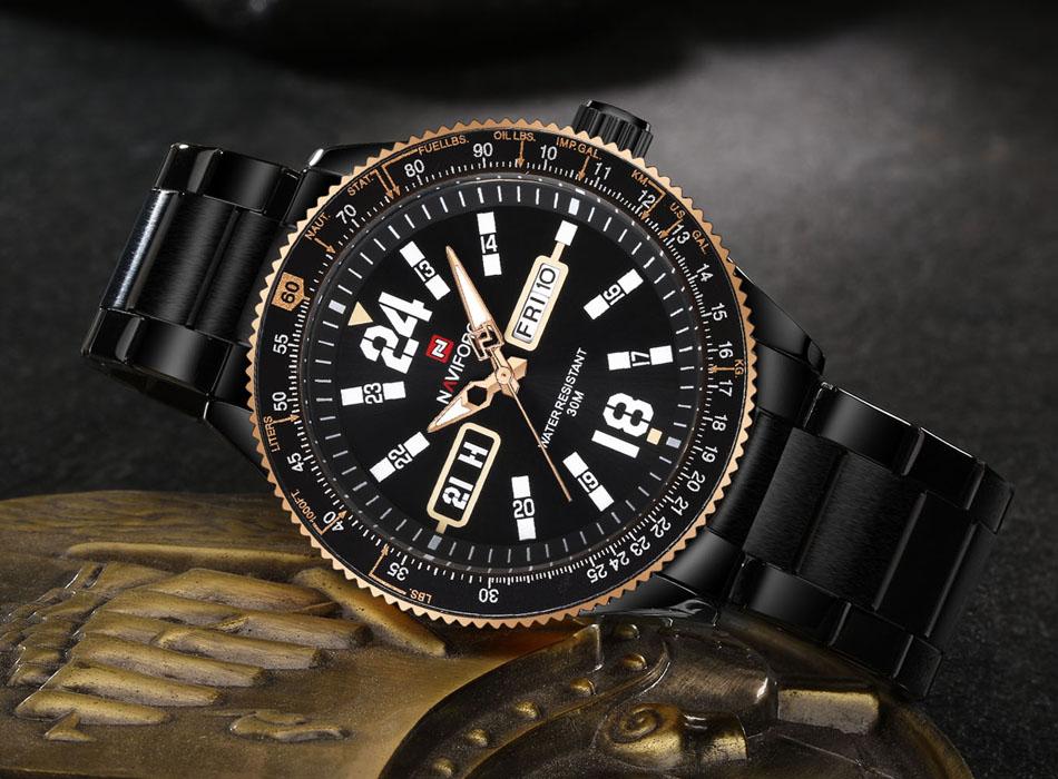 Waterproof male quartz watch NAVIFORCE 9102