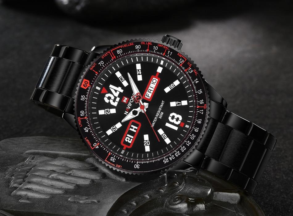 Waterproof male quartz watch NAVIFORCE 9102