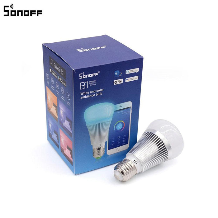 Smart WiFi LED bulb Sonoff B1 E27, RGB colors, control over light