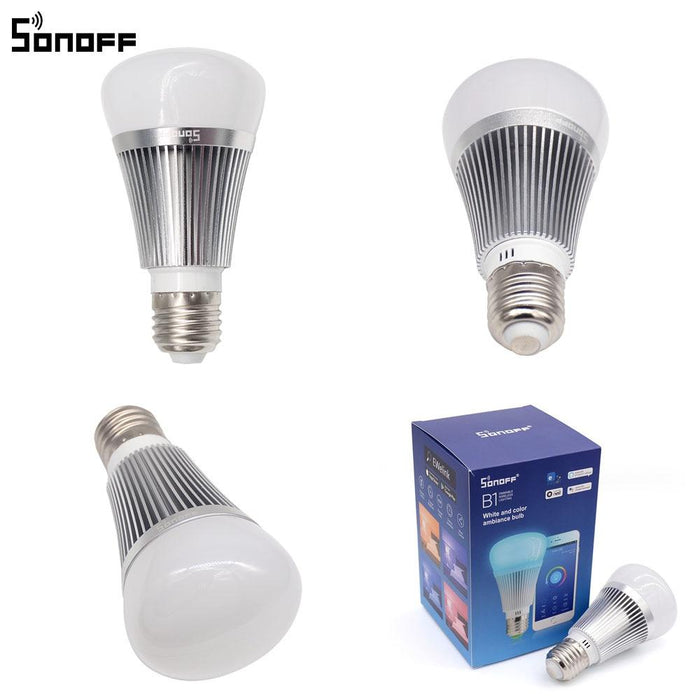 Smart WiFi LED bulb Sonoff B1 E27, RGB colors, control over light